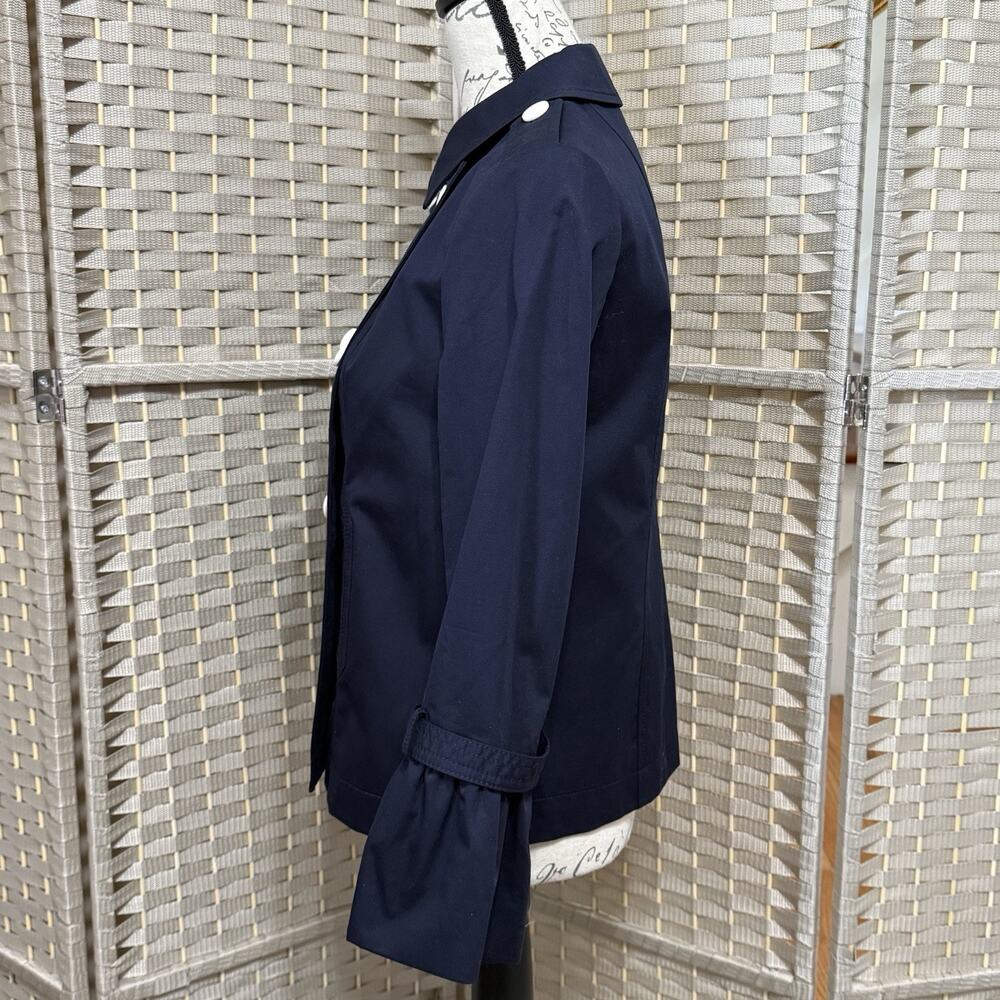 Talbots Cotton Peacoat with Bell Sleeves Petite P (XS/0-2) Navy Blue NWT - Picture 2 of 11
